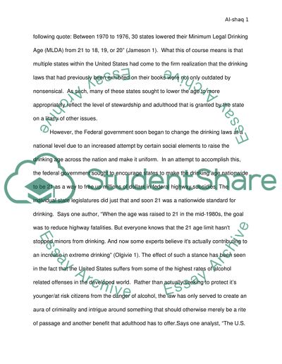 Lowering the Drinking Age: A Discussion of the Risks and Benefits of Such a Proposition