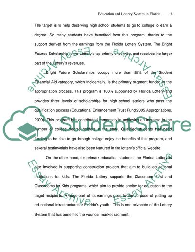 Education and Lottery System in Florida