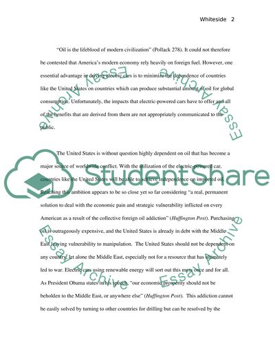 Breakthrough of Electricity-Powered Vehicles and their Potential Benefits