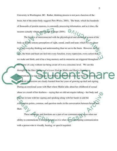 Interpersonal Communication (Children of a Lesser God)