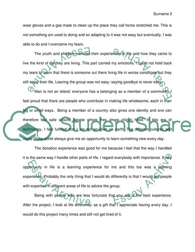 Food Giveaway Experience