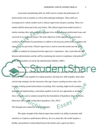 Assessing and Planning Skills