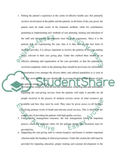 The Clinical Governance in the UK