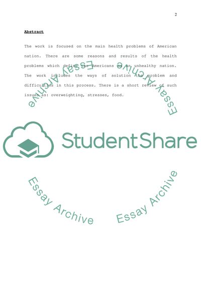 Unhealthy Americans
