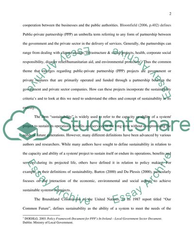 CHALLENGES FACING INCLUSION OF SUSTAINABILITY IN SCHOOLS PPP PROJECTS