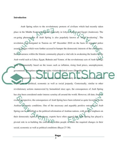 Will Arab Spring Have a Negative Impact on the Middle East