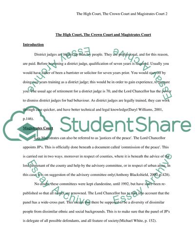 The Crown Court and Magistrates Court