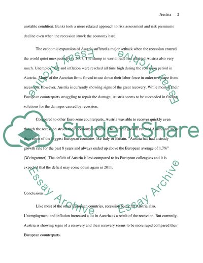 Effects of financial crisis on Austria