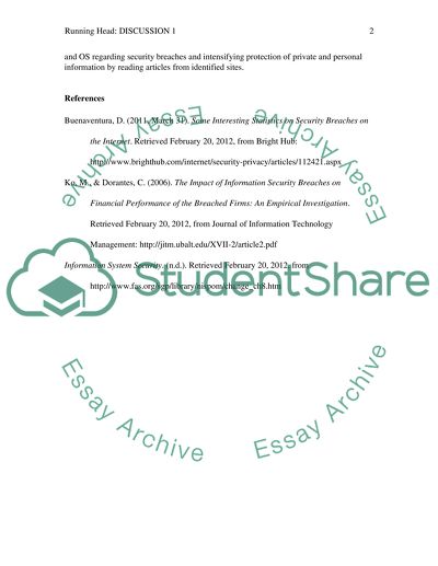 The Implications of Security Breaches