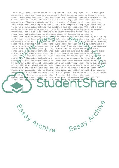 Management of Employee Relations: Pendragon-HR Services