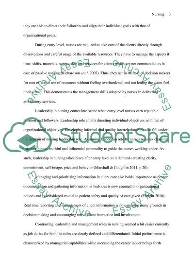 Transformational Leadership in Nursing