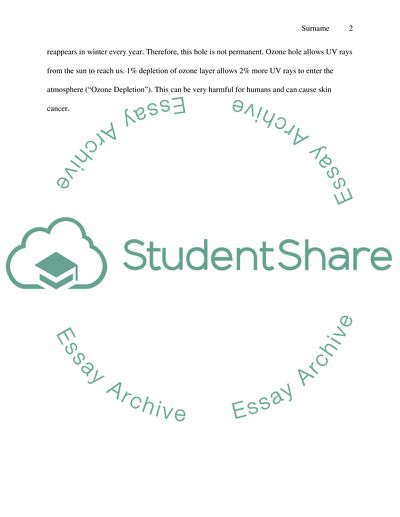 Essay on ozone layer