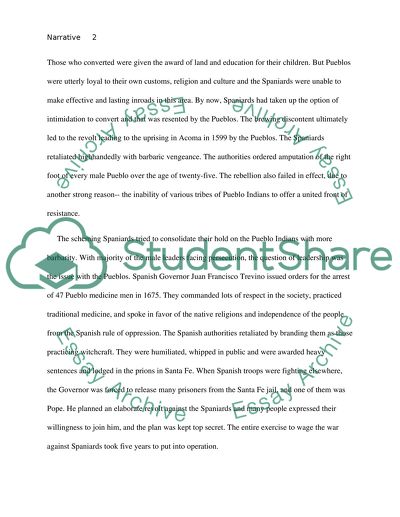 Narrative about pueblo revolt