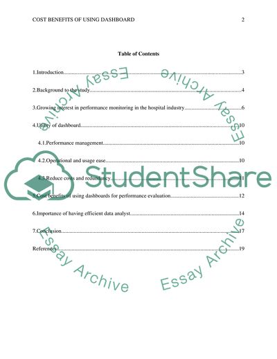 The Cost Effectiveness of Using a Dashboard to Measure Key Metrics in the Hospital Industry