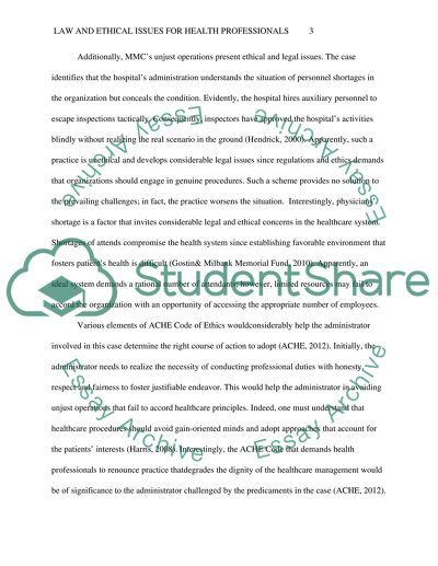 Legal and Ethical Issues for Health Professionals