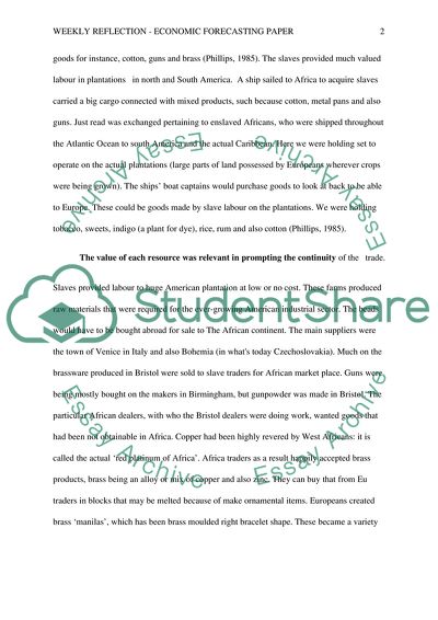 Weekly Reflection - Economic Forecasting Paper