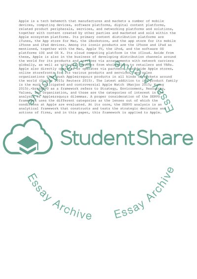 VRIO Analysis in the Context of Apples Key Strategic Dilemmas