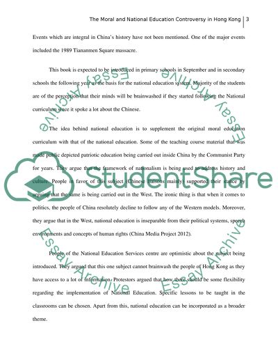 The Moral and National Education Controversy in Hong Kong