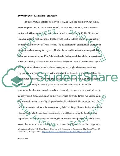 All That Matters: a Character Analysis of Kiam-Kim