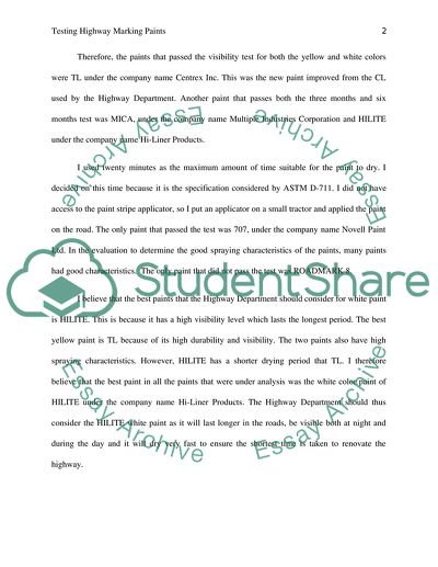 Testing Highway Marking Paints