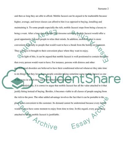 Marketing of Mobile Jacuzzis