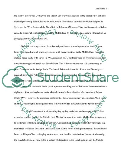 Settler Movement in Israel Since the 1970s and Its Impact on the Politics of the Middle East