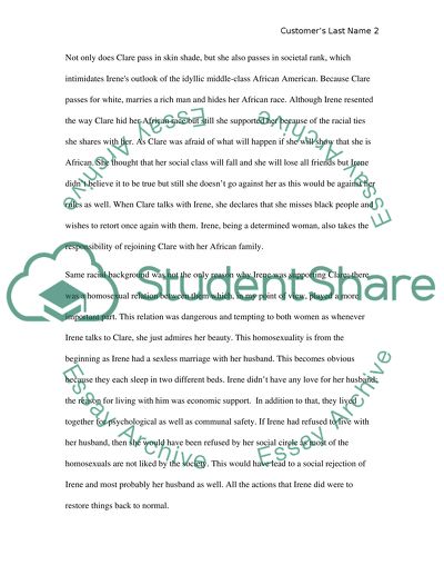 Reflection Paper on Passing by Nella Larsen