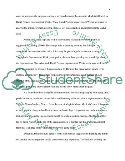 The Level of Healthcare in The Virginia Mason Medical Center