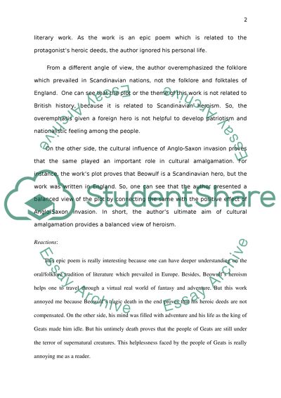 Essay on beowulf