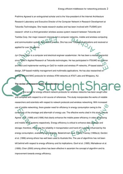 Energy Efficient Middleware for Networking Protocols