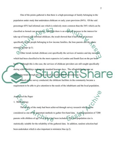 Submit a critique of an ealy years research paper from a uk scholarly journal