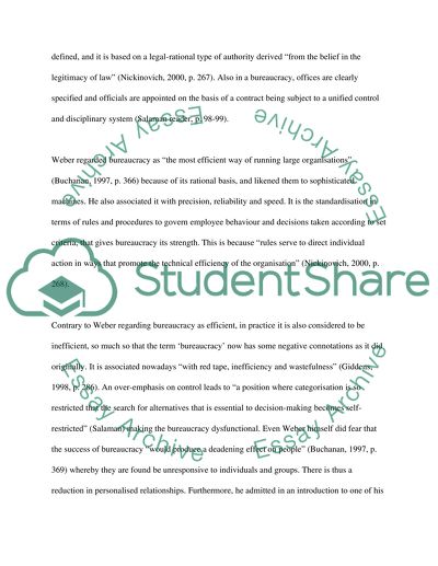 Evolution of the Bureaucratic Model