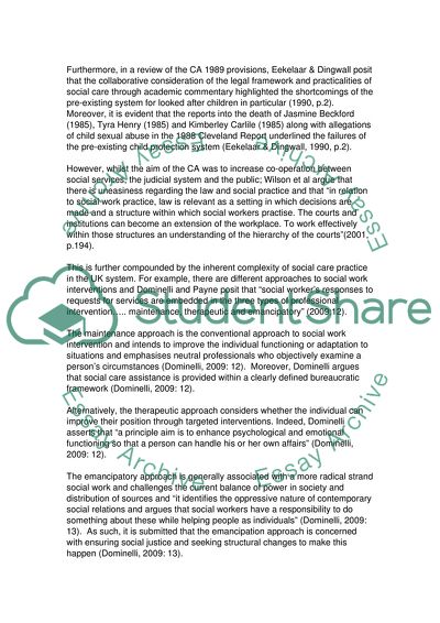 Evolution of Childrens Social Care within the UK