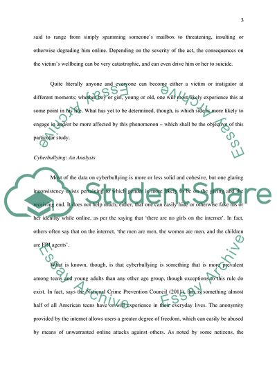 Gender Issues in Psychology: Cyberbullying