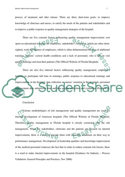 Quality Management in Health Care