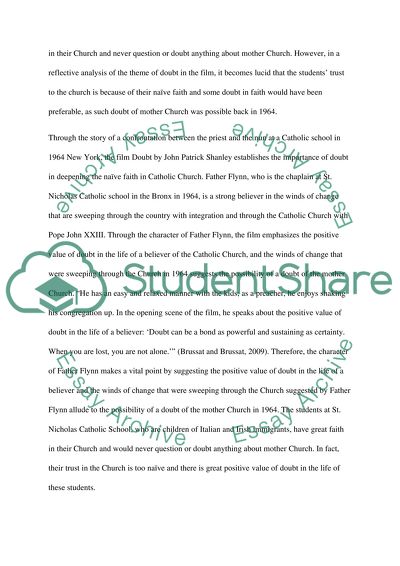 Analysis of Doubt Movie by Shanley