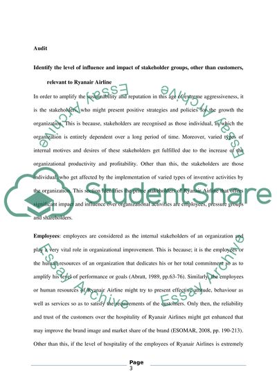 The Marketing Mix and Key Stakeholder Groups for Ryanair Airline