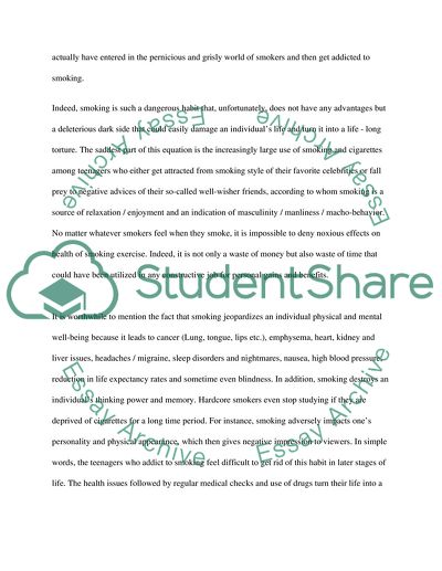 Reasons for Teen-aged Smokers to Stop Smoking