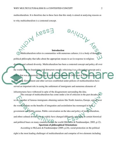 Why multiculturalism is a contested concept