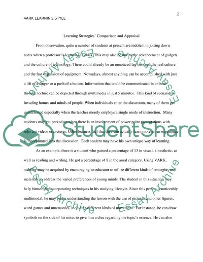 Learning style essay topics