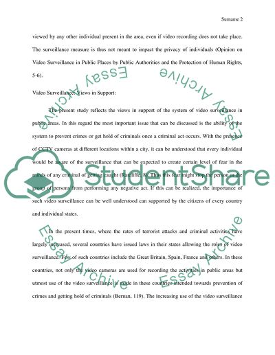 Installation of Video Surveillance Systems in Public Areas