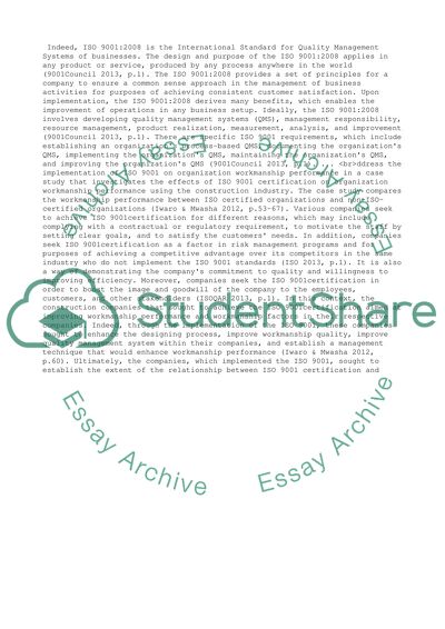 Implementation of ISO 9001