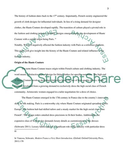 The Development of the Paris Haute Couture