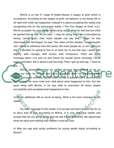 Thesis statements for tuesday with morrie picture