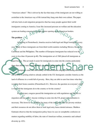 coming to united states essay
