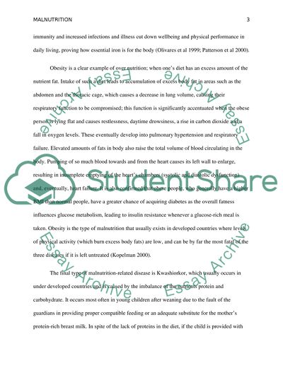 Iron Deficiency Anaemia, Obesity and Kwashiorkor