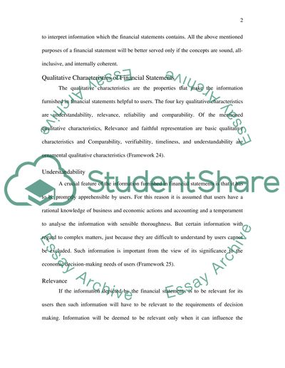 The Qualitative Characteristics of the IASB Framework