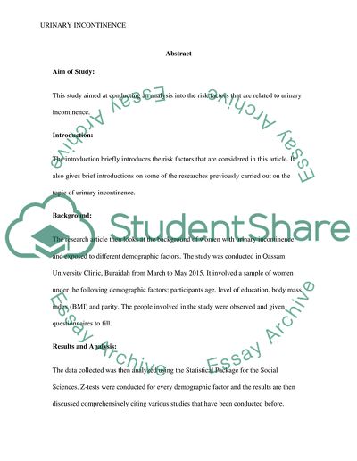 Urinary incontinence