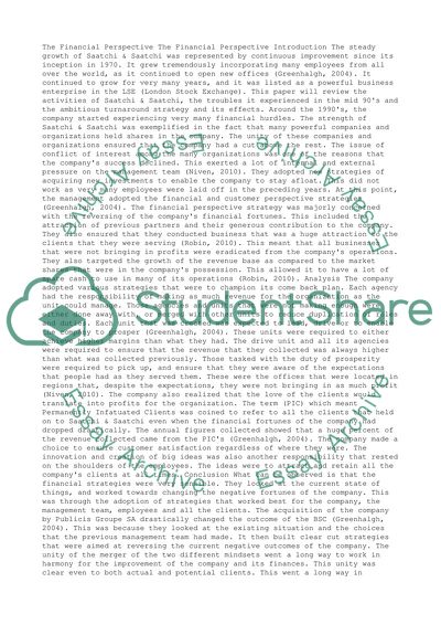 The Financial Perspective