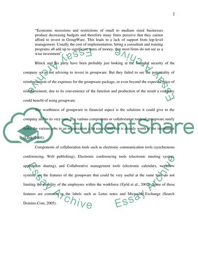 Groupware as a Form of Life-Saver for Many Organizations